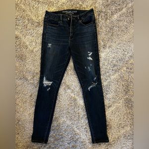 Size 8 American Eagle Distressed Hi-Rise Jeggings